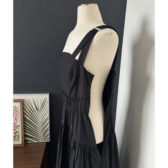 Proenza Schouler Tiered Long Dress Square Neck Poplin Pockets - Picture 7 of 12